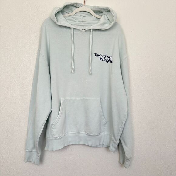 Taylor Swift Midnights Hoodie Album Promo 2022 Light Blue Size Large Eras Tour - Picture 2 of 11